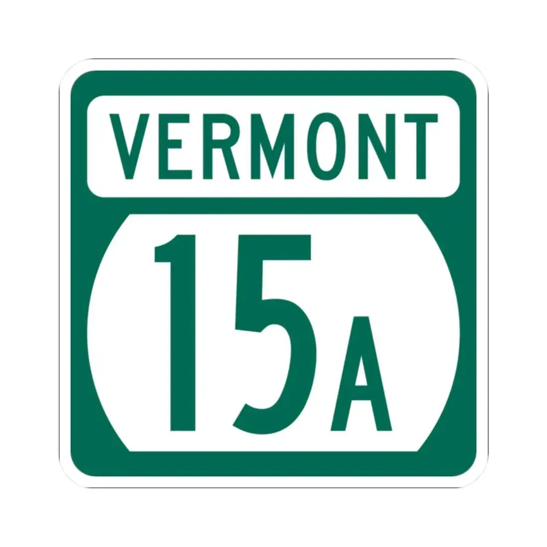 Vermont 15A (Vermont) (Road Sign) STICKER Vinyl Kiss-Cut Decal 2 Inch White - The Sticker Space