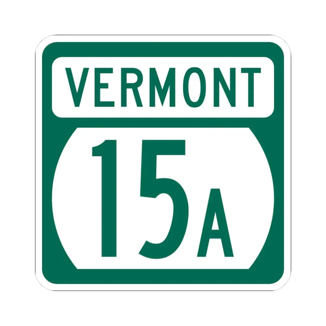 Vermont 15A (Vermont) (Road Sign) STICKER Vinyl Kiss-Cut Decal 3 Inch White - The Sticker Space