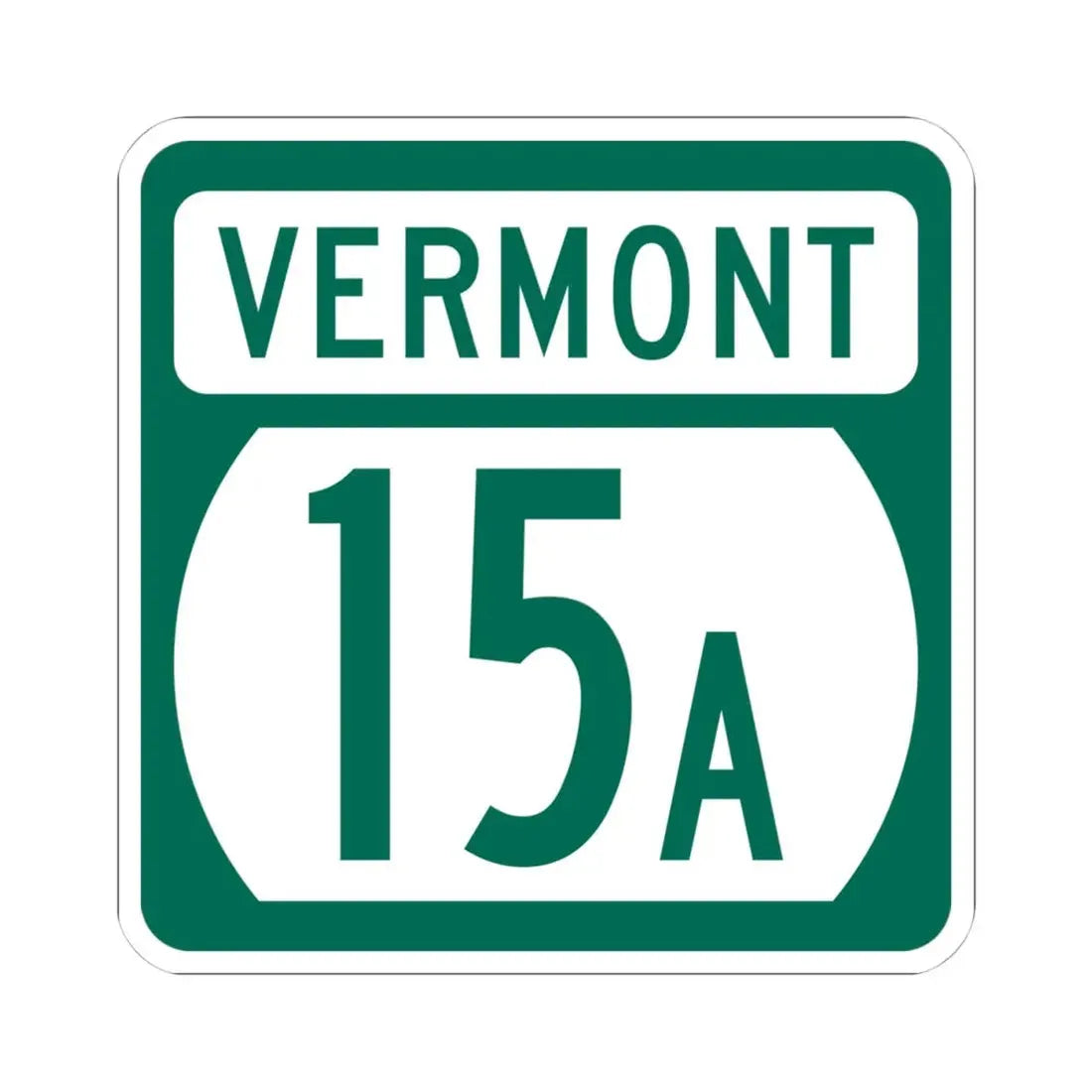 Vermont 15A (Vermont) (Road Sign) STICKER Vinyl Kiss-Cut Decal 4 Inch White - The Sticker Space