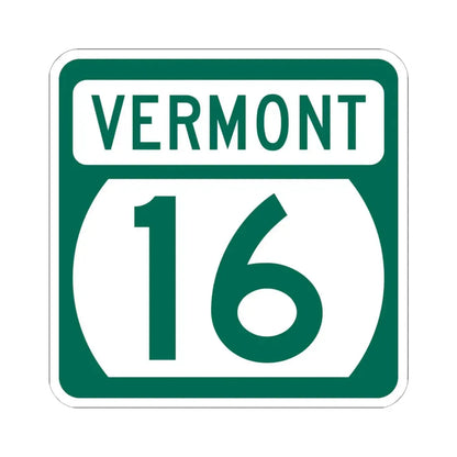Vermont 16 (Vermont) (Road Sign) STICKER Vinyl Kiss-Cut Decal 6 Inch White - The Sticker Space