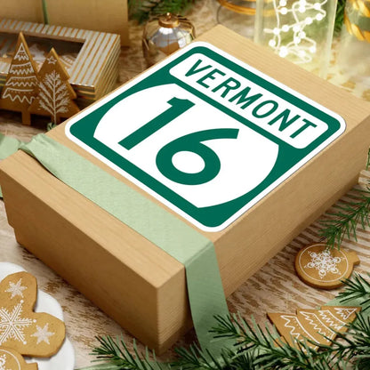 Vermont 16 (Vermont) (Road Sign) STICKER Vinyl Kiss-Cut Decal - The Sticker Space