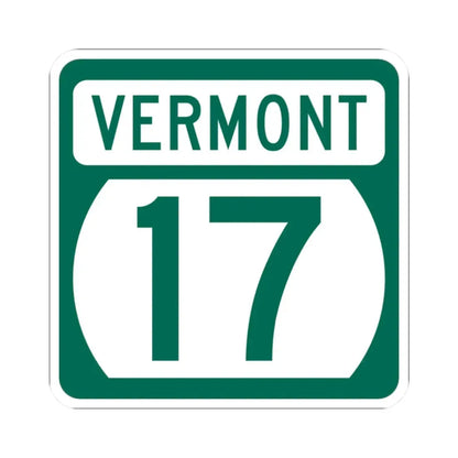Vermont 17 (Vermont) (Road Sign) STICKER Vinyl Kiss-Cut Decal 2 Inch White - The Sticker Space