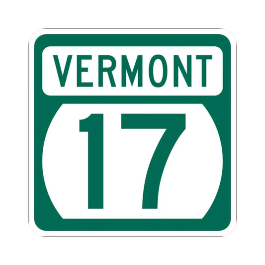 Vermont 17 (Vermont) (Road Sign) STICKER Vinyl Kiss-Cut Decal 2 Inch White - The Sticker Space