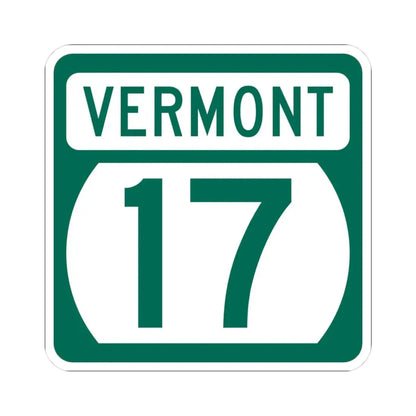 Vermont 17 (Vermont) (Road Sign) STICKER Vinyl Kiss-Cut Decal 3 Inch White - The Sticker Space
