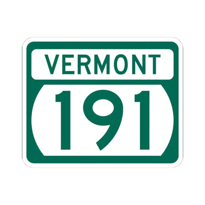 Vermont 191 (Vermont) (Road Sign) STICKER Vinyl Kiss-Cut Decal 4 Inch White - The Sticker Space