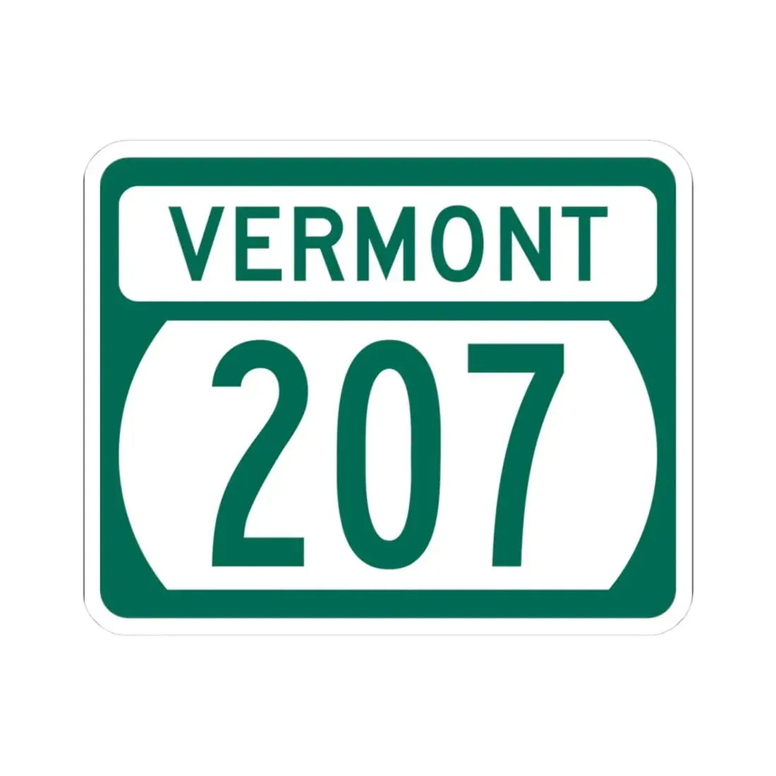 Vermont 207 (Vermont) (Road Sign) STICKER Vinyl Kiss-Cut Decal 3 Inch White - The Sticker Space