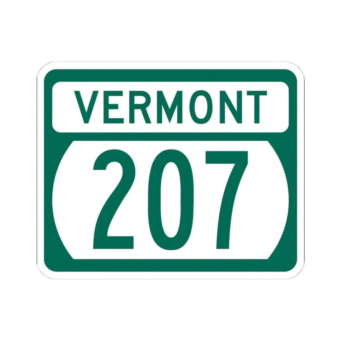 Vermont 207 (Vermont) (Road Sign) STICKER Vinyl Kiss-Cut Decal 4 Inch White - The Sticker Space