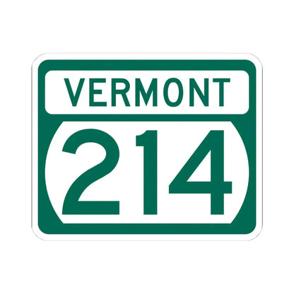 Vermont 214 (Vermont) (Road Sign) STICKER Vinyl Kiss-Cut Decal 4 Inch White - The Sticker Space