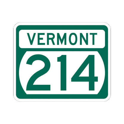 Vermont 214 (Vermont) (Road Sign) STICKER Vinyl Kiss-Cut Decal 6 Inch White - The Sticker Space