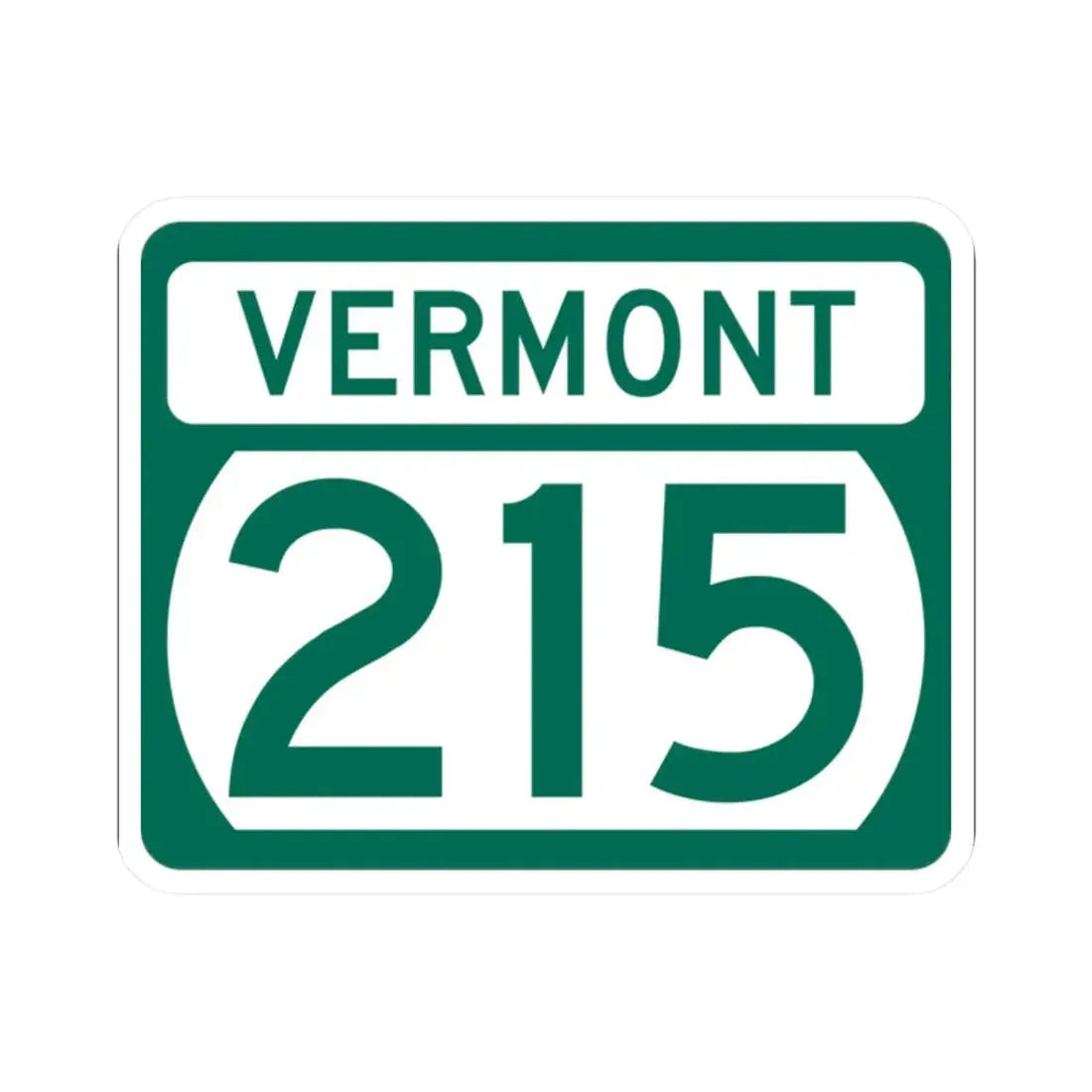 Vermont 215 (Vermont) (Road Sign) STICKER Vinyl Kiss-Cut Decal 2 Inch White - The Sticker Space