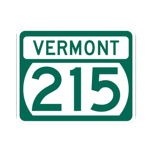 Vermont 215 (Vermont) (Road Sign) STICKER Vinyl Kiss-Cut Decal 2 Inch White - The Sticker Space