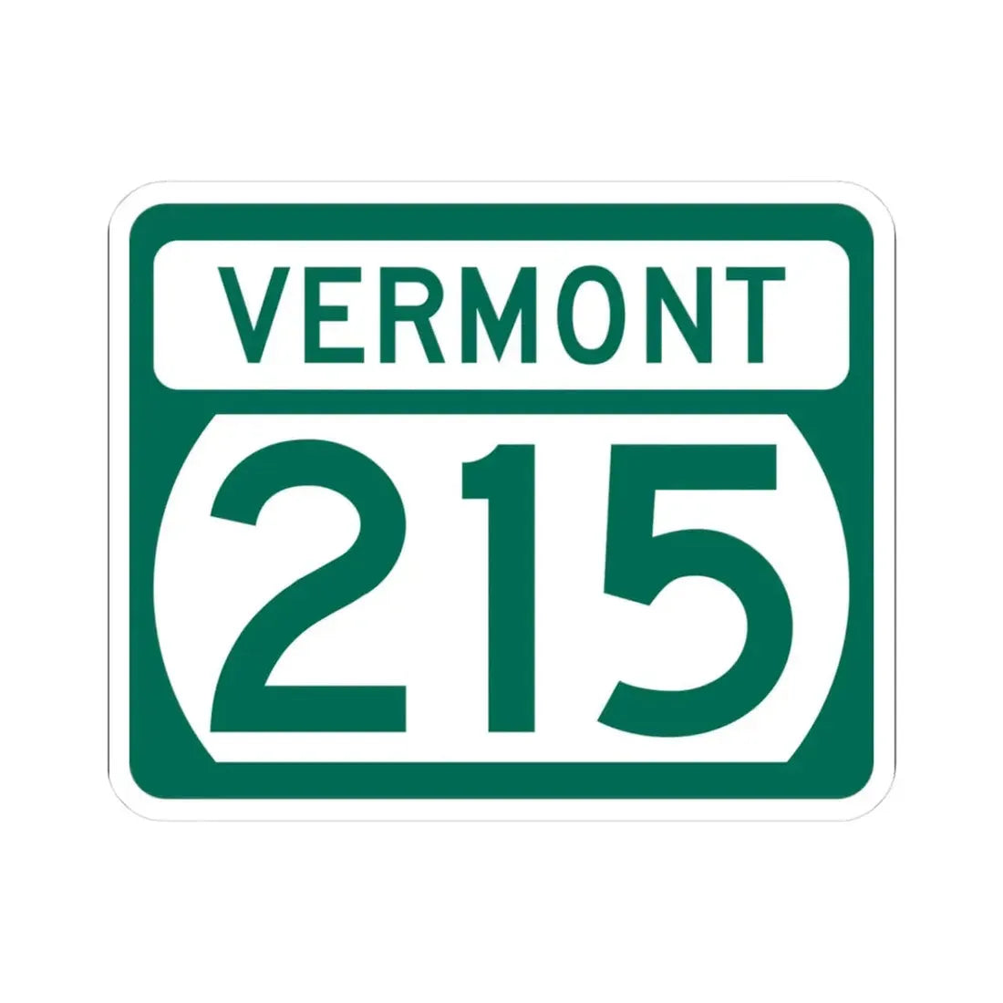 Vermont 215 (Vermont) (Road Sign) STICKER Vinyl Kiss-Cut Decal 3 Inch White - The Sticker Space