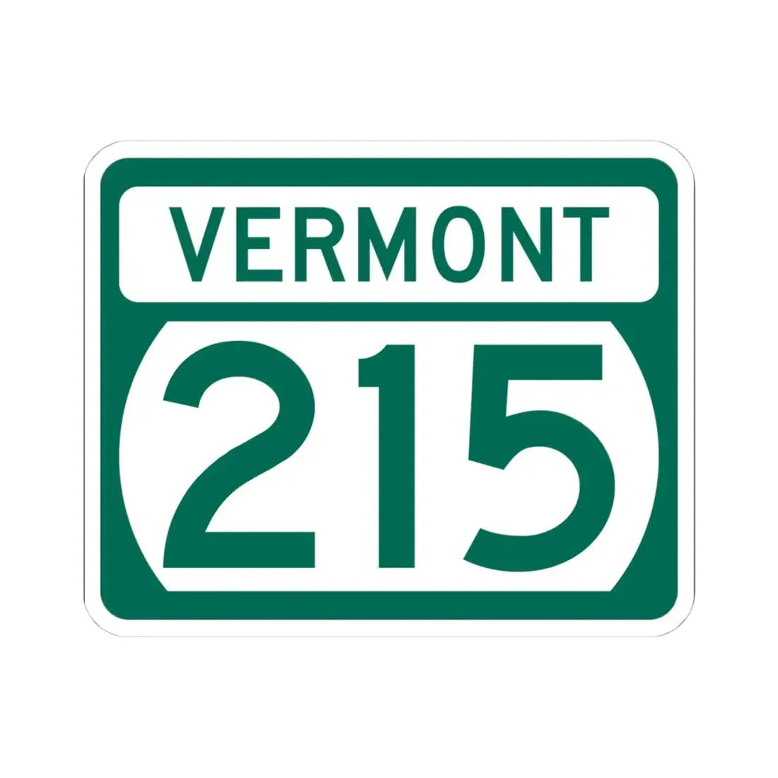 Vermont 215 (Vermont) (Road Sign) STICKER Vinyl Kiss-Cut Decal 4 Inch White - The Sticker Space