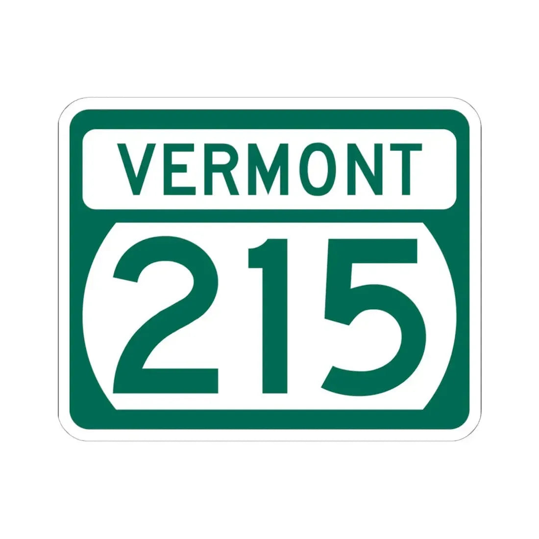 Vermont 215 (Vermont) (Road Sign) STICKER Vinyl Kiss-Cut Decal 6 Inch White - The Sticker Space