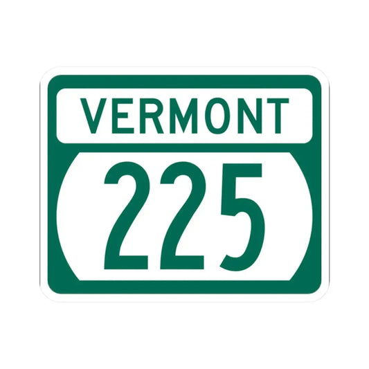 Vermont 225 (Vermont) (Road Sign) STICKER Vinyl Kiss-Cut Decal 2 Inch White - The Sticker Space