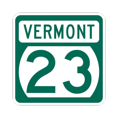 Vermont 23 (Vermont) (Road Sign) STICKER Vinyl Kiss-Cut Decal 4 Inch White - The Sticker Space