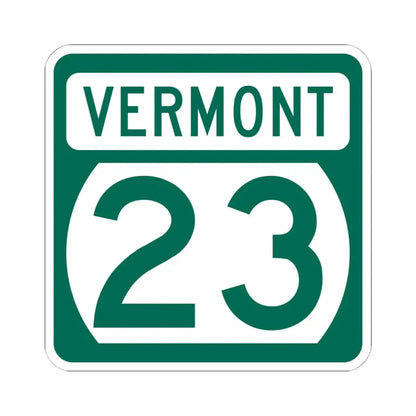 Vermont 23 (Vermont) (Road Sign) STICKER Vinyl Kiss-Cut Decal 6 Inch White - The Sticker Space