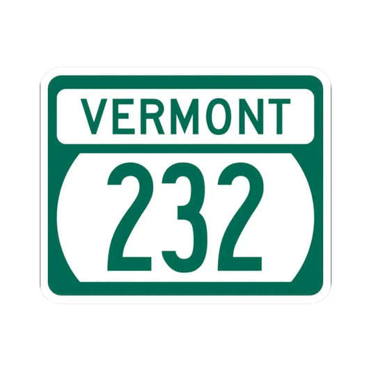 Vermont 232 (Vermont) (Road Sign) STICKER Vinyl Kiss-Cut Decal 2 Inch White - The Sticker Space