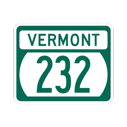 Vermont 232 (Vermont) (Road Sign) STICKER Vinyl Kiss-Cut Decal 4 Inch White - The Sticker Space