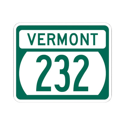 Vermont 232 (Vermont) (Road Sign) STICKER Vinyl Kiss-Cut Decal 6 Inch White - The Sticker Space