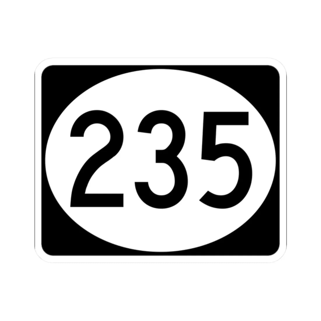 Vermont 235 town (Vermont) (Road Sign) STICKER Vinyl Kiss-Cut Decal 2 Inch White - The Sticker Space