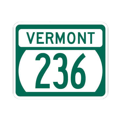 Vermont 236 (Vermont) (Road Sign) STICKER Vinyl Kiss-Cut Decal 4 Inch White - The Sticker Space