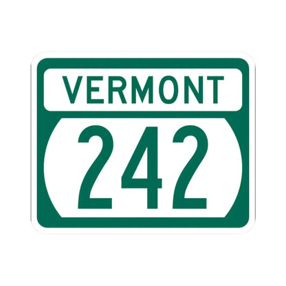 Vermont 242 (Vermont) (Road Sign) STICKER Vinyl Kiss-Cut Decal 2 Inch White - The Sticker Space
