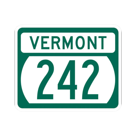 Vermont 242 (Vermont) (Road Sign) STICKER Vinyl Kiss-Cut Decal 2 Inch White - The Sticker Space