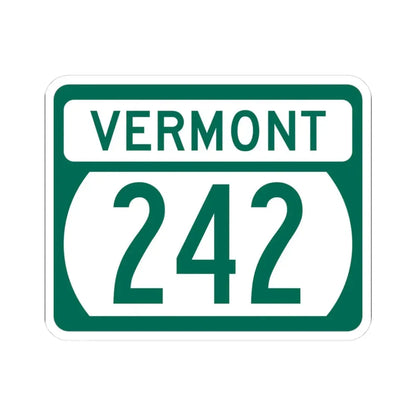 Vermont 242 (Vermont) (Road Sign) STICKER Vinyl Kiss-Cut Decal 3 Inch White - The Sticker Space