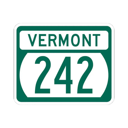 Vermont 242 (Vermont) (Road Sign) STICKER Vinyl Kiss-Cut Decal 4 Inch White - The Sticker Space