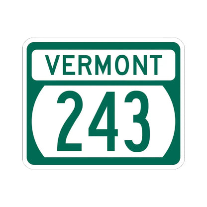 Vermont 243 (Vermont) (Road Sign) STICKER Vinyl Kiss-Cut Decal 4 Inch White - The Sticker Space