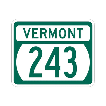 Vermont 243 (Vermont) (Road Sign) STICKER Vinyl Kiss-Cut Decal 6 Inch White - The Sticker Space