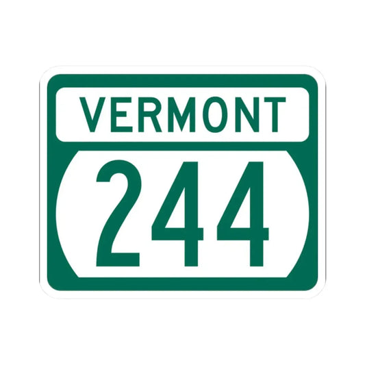 Vermont 244 (Vermont) (Road Sign) STICKER Vinyl Kiss-Cut Decal 2 Inch White - The Sticker Space