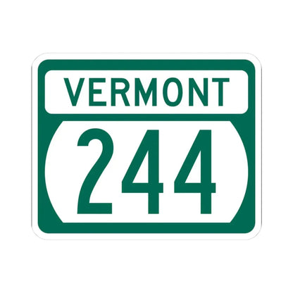 Vermont 244 (Vermont) (Road Sign) STICKER Vinyl Kiss-Cut Decal 3 Inch White - The Sticker Space