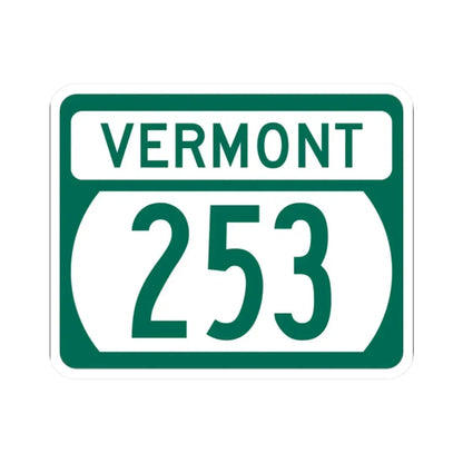 Vermont 253 (Vermont) (Road Sign) STICKER Vinyl Kiss-Cut Decal 2 Inch White - The Sticker Space