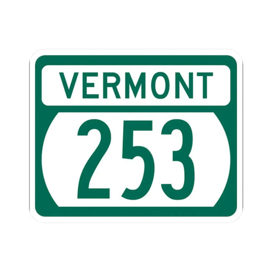 Vermont 253 (Vermont) (Road Sign) STICKER Vinyl Kiss-Cut Decal 2 Inch White - The Sticker Space