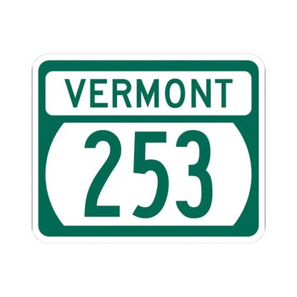 Vermont 253 (Vermont) (Road Sign) STICKER Vinyl Kiss-Cut Decal 3 Inch White - The Sticker Space