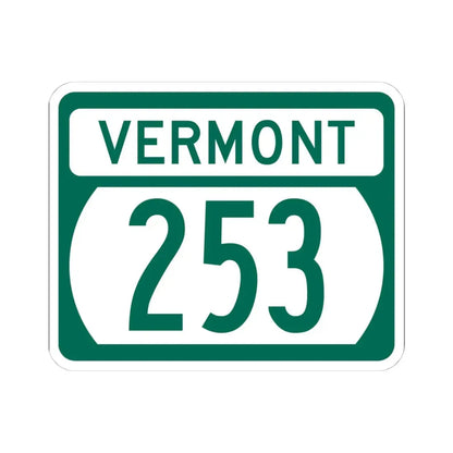 Vermont 253 (Vermont) (Road Sign) STICKER Vinyl Kiss-Cut Decal 4 Inch White - The Sticker Space