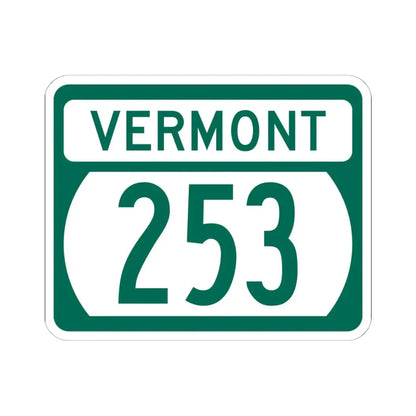 Vermont 253 (Vermont) (Road Sign) STICKER Vinyl Kiss-Cut Decal 6 Inch White - The Sticker Space