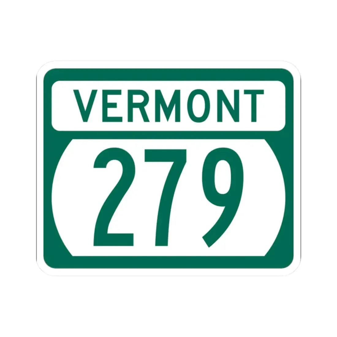 Vermont 279 (Vermont) (Road Sign) STICKER Vinyl Kiss-Cut Decal 2 Inch White - The Sticker Space