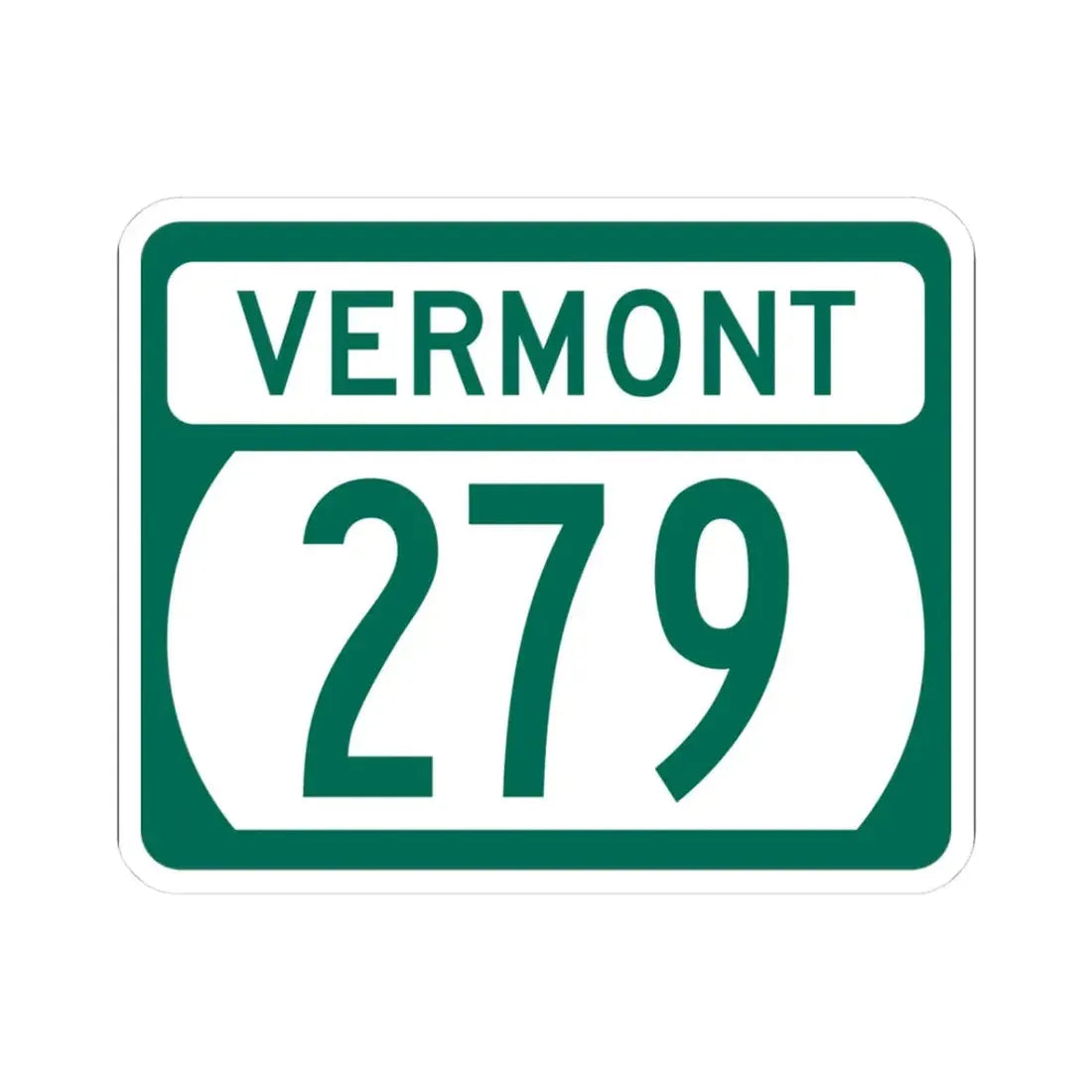 Vermont 279 (Vermont) (Road Sign) STICKER Vinyl Kiss-Cut Decal 3 Inch White - The Sticker Space