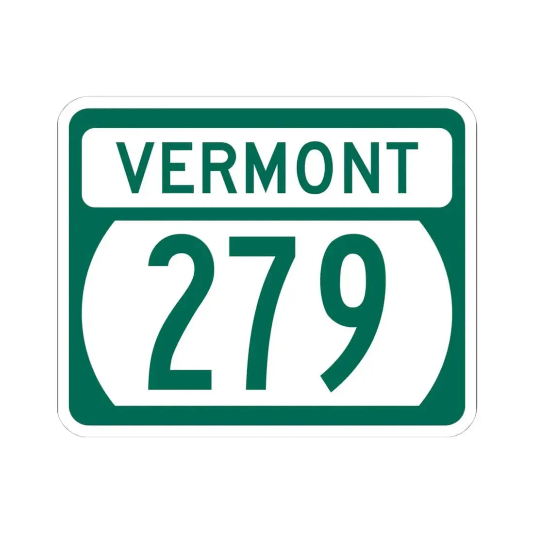 Vermont 279 (Vermont) (Road Sign) STICKER Vinyl Kiss-Cut Decal 4 Inch White - The Sticker Space
