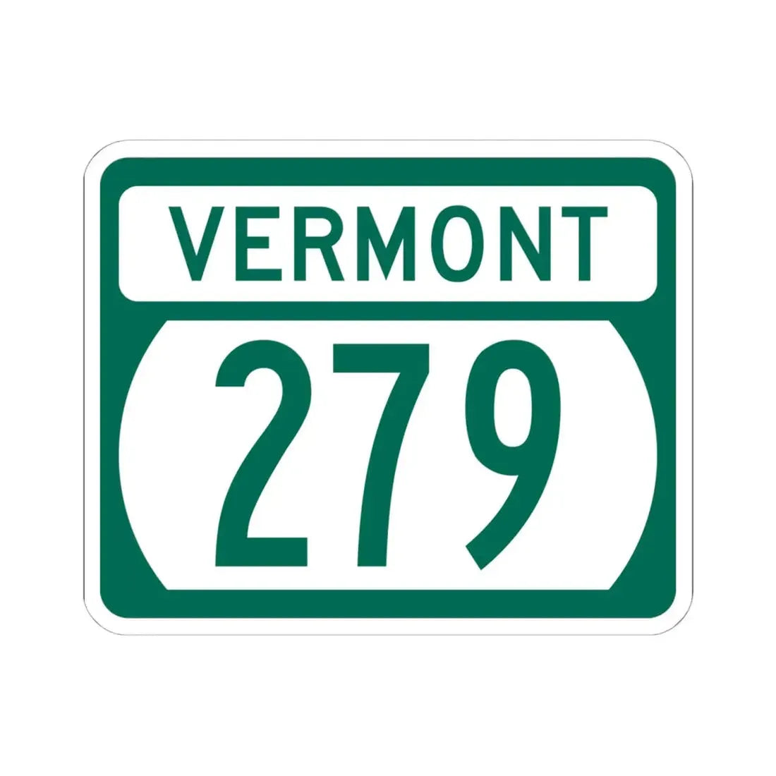Vermont 279 (Vermont) (Road Sign) STICKER Vinyl Kiss-Cut Decal 6 Inch White - The Sticker Space