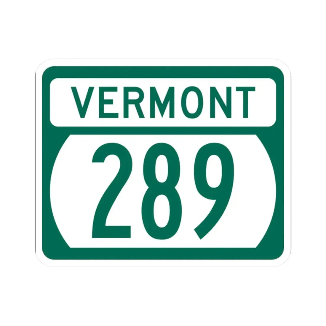 Vermont 289 (Vermont) (Road Sign) STICKER Vinyl Kiss-Cut Decal 2 Inch White - The Sticker Space