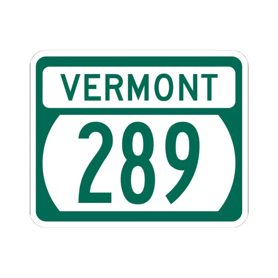 Vermont 289 (Vermont) (Road Sign) STICKER Vinyl Kiss-Cut Decal 4 Inch White - The Sticker Space