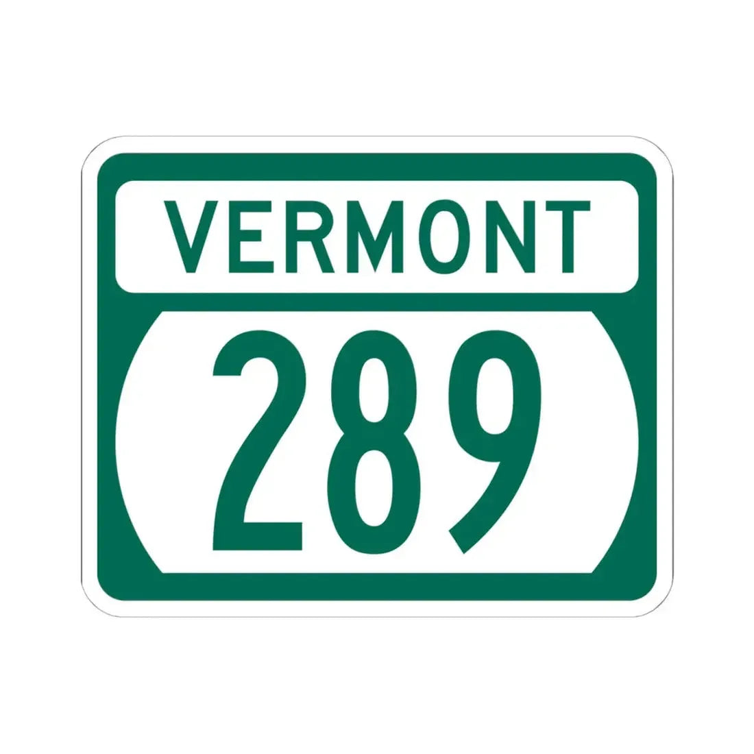 Vermont 289 (Vermont) (Road Sign) STICKER Vinyl Kiss-Cut Decal 6 Inch White - The Sticker Space