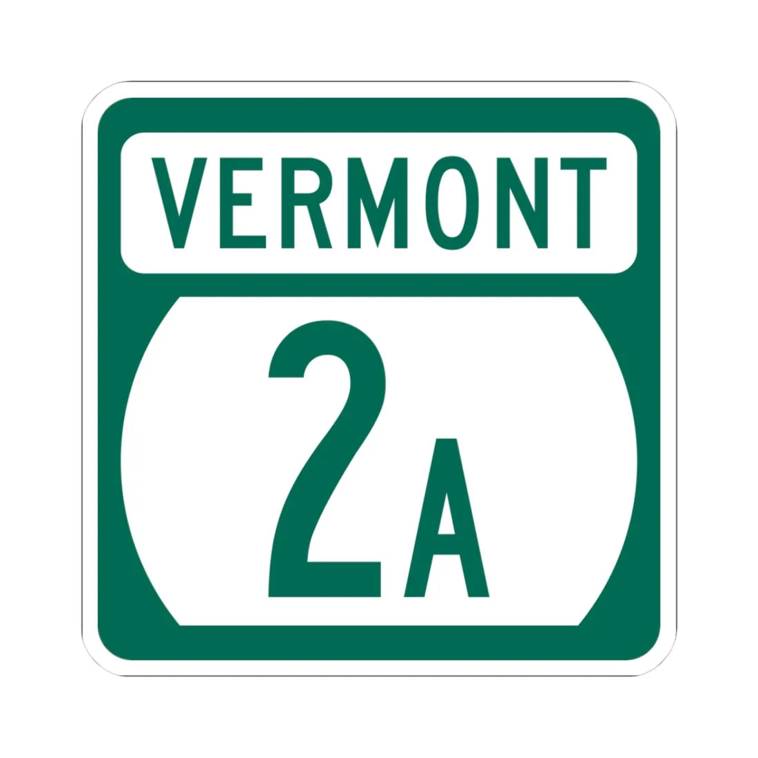 Vermont 2A (Vermont) (Road Sign) STICKER Vinyl Kiss-Cut Decal 3 Inch White - The Sticker Space