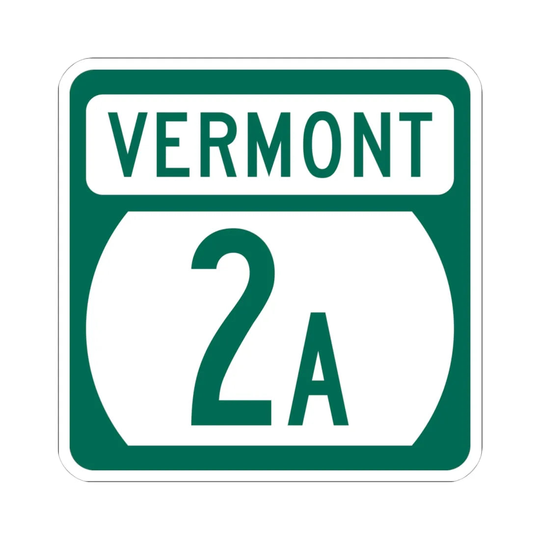 Vermont 2A (Vermont) (Road Sign) STICKER Vinyl Kiss-Cut Decal 4 Inch White - The Sticker Space