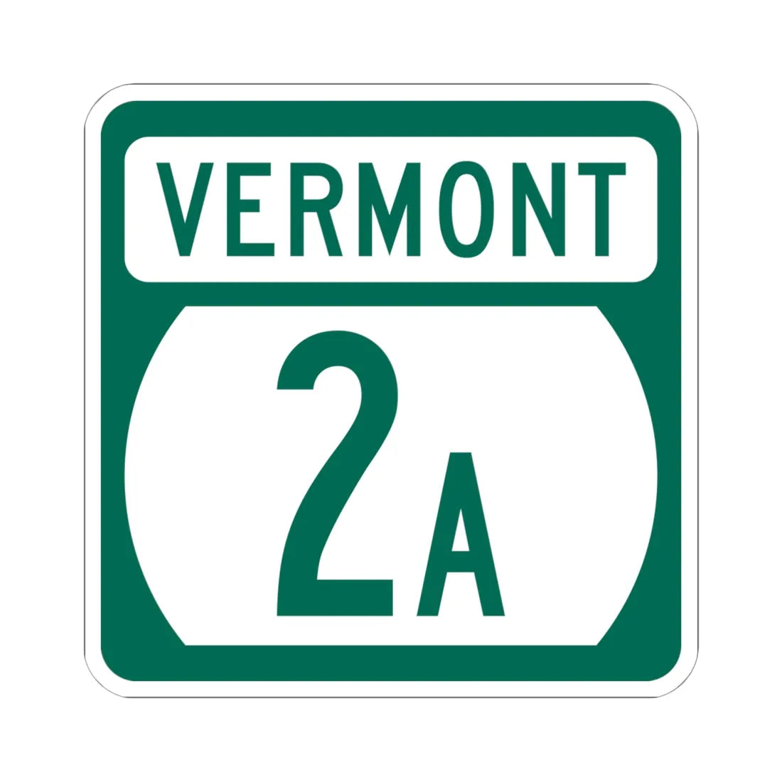 Vermont 2A (Vermont) (Road Sign) STICKER Vinyl Kiss-Cut Decal 6 Inch White - The Sticker Space