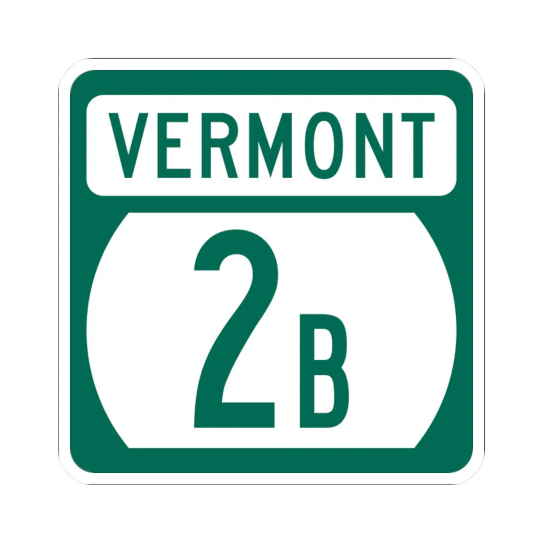 Vermont 2B (Vermont) (Road Sign) STICKER Vinyl Kiss-Cut Decal 2 Inch White - The Sticker Space